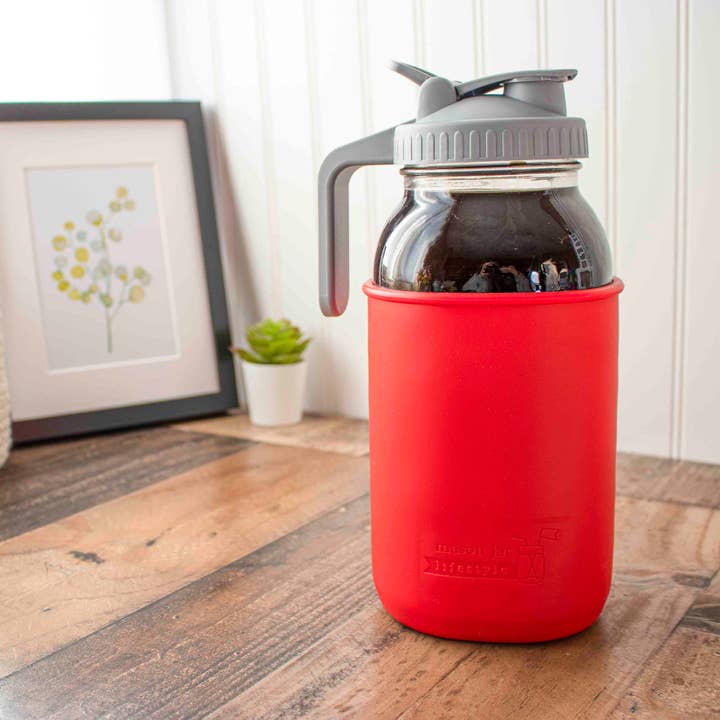 Mason Jar Lifestyle - Vente Housses de boisson - Manchon en silicone pour pots Mason d'un demi-gallon de 64 oz17