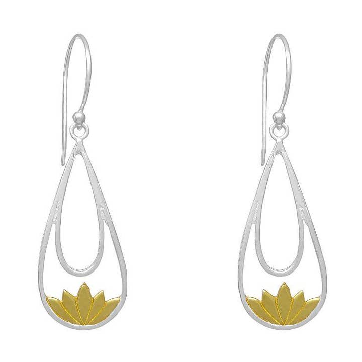 Colgante de plata de ley con loto de oro de 18 k para venta al por mayor de SITA