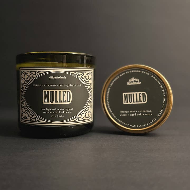 MULLED Candle | Orange Zest, Cinnamon, Clove, Oak + Musk for wholesale by Gibbous Handmade