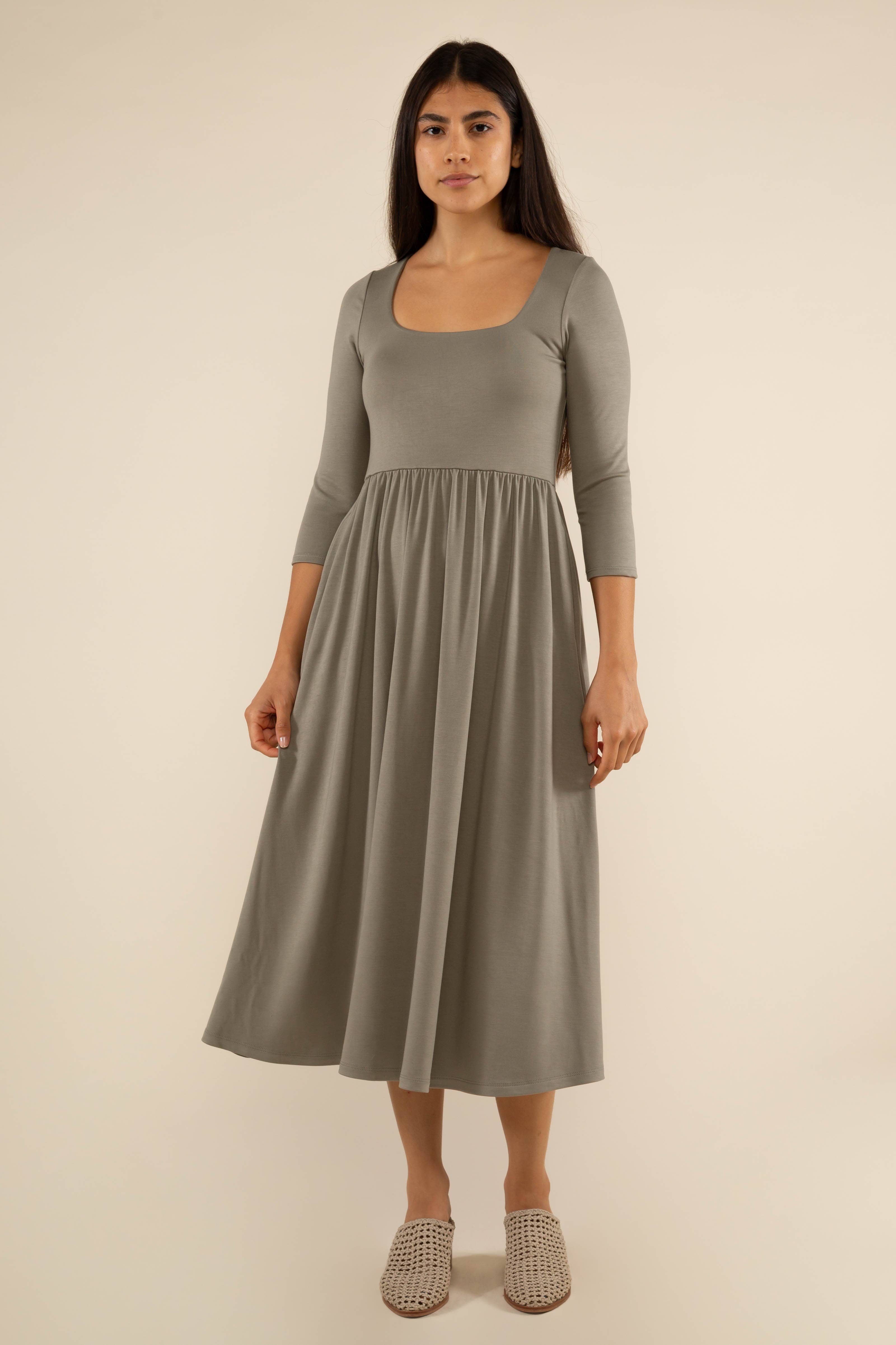 NLT - Wholesale Dress - Women's - Lake 3/4 Sleeve Swing Dress0