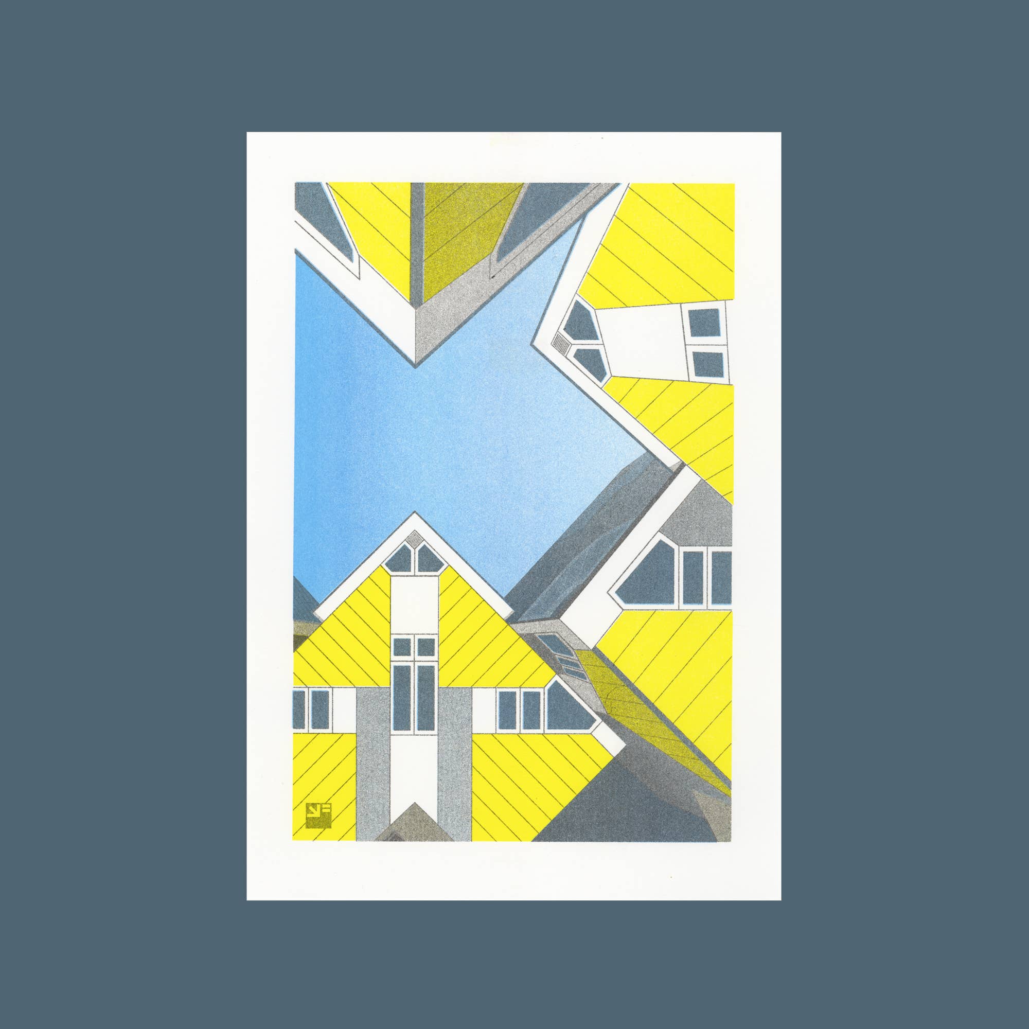 VrijFormaat – wholesale Art print – riso print - Architecture Rotterdam - Cube Houses - A40
