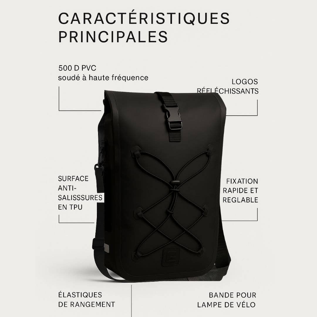 BADAWIN – Engroshandel Tilbehør til cykling – Hind Black 25/30L 2-i-1 cykeltaske til bagage7