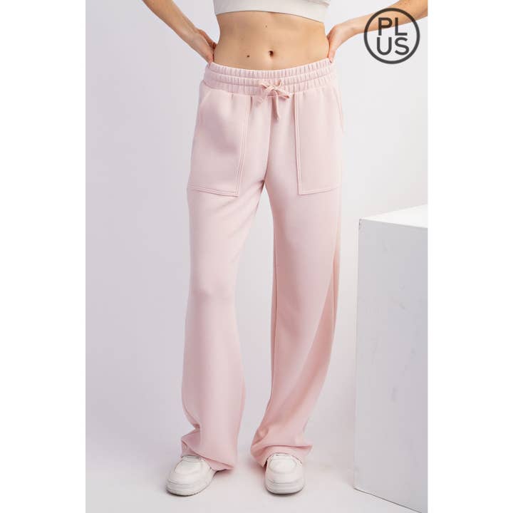 Rae Mode - Wholesale Lounge Sweatpants/Joggers - Women's - PLUS SIZE MODAL SCUBA STRAIGHT LOUNGE PANTS WITH POCKETS