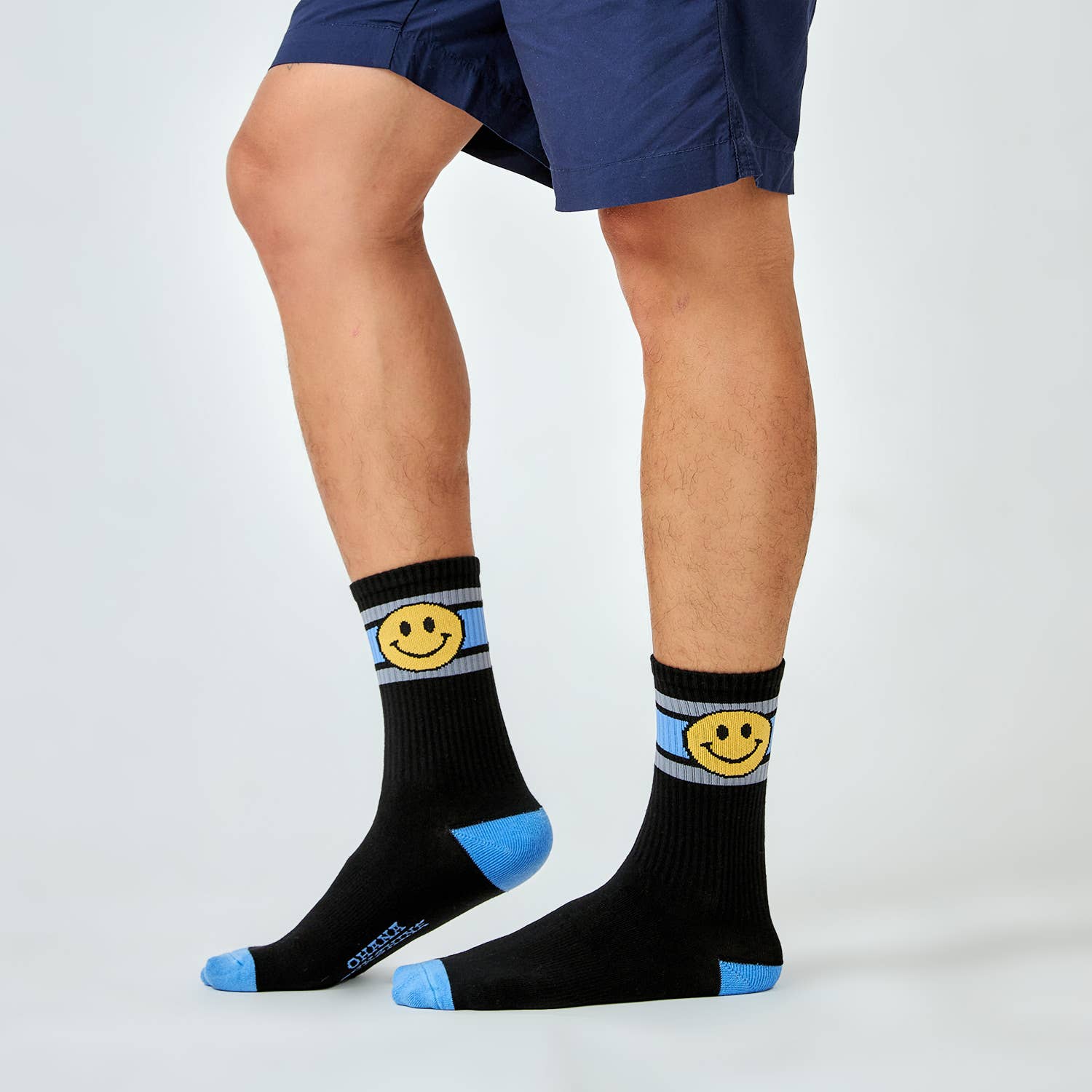 Ohana Sunshine - Wholesale Socks - Unisex - Happy Go Lucky Smiley Performance Crew Socks  | 2 Colors0
