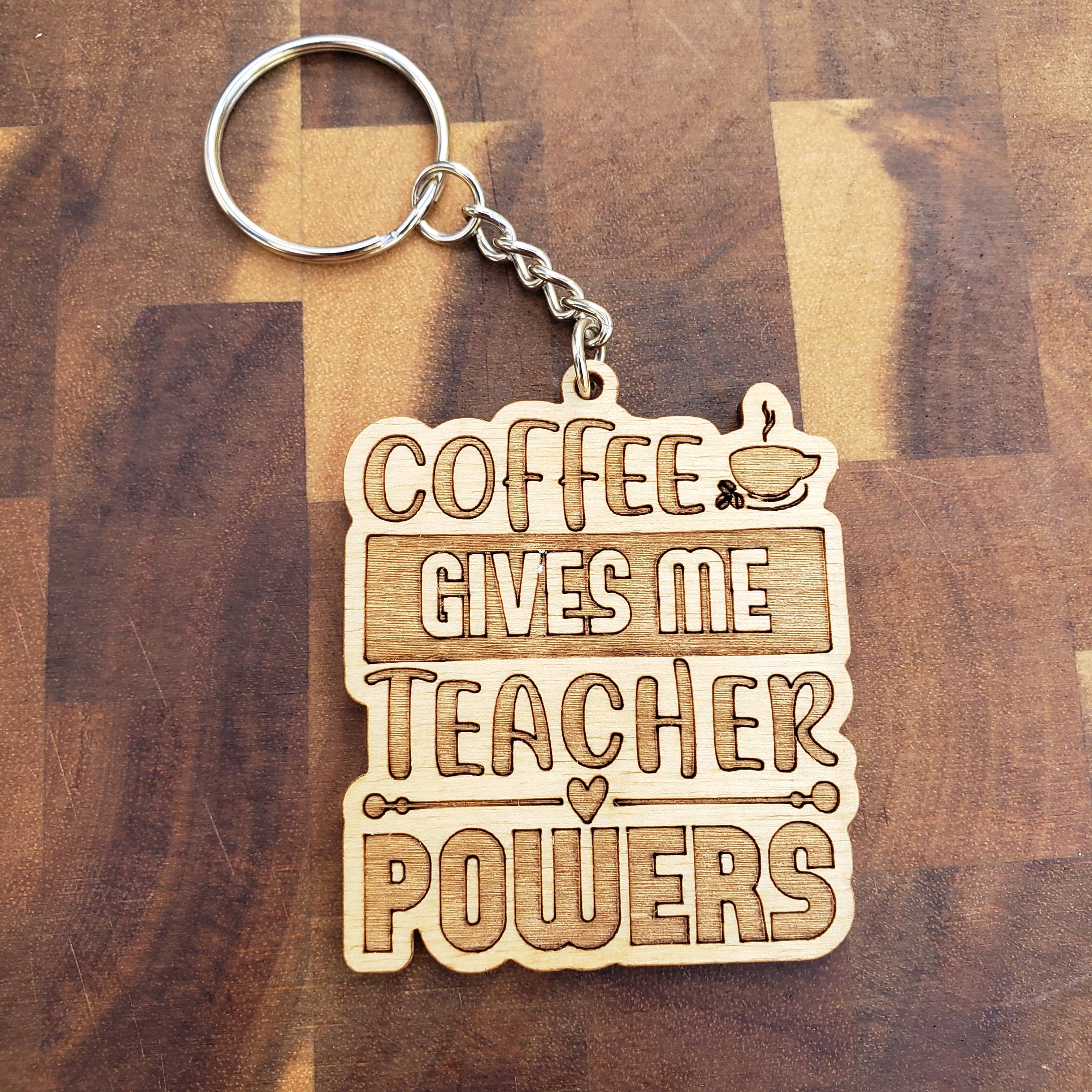 Cabin and Reel Engraving - Wholesale Keychain - Unisex - Back to School Teacher Sayings Wooden Keychain1