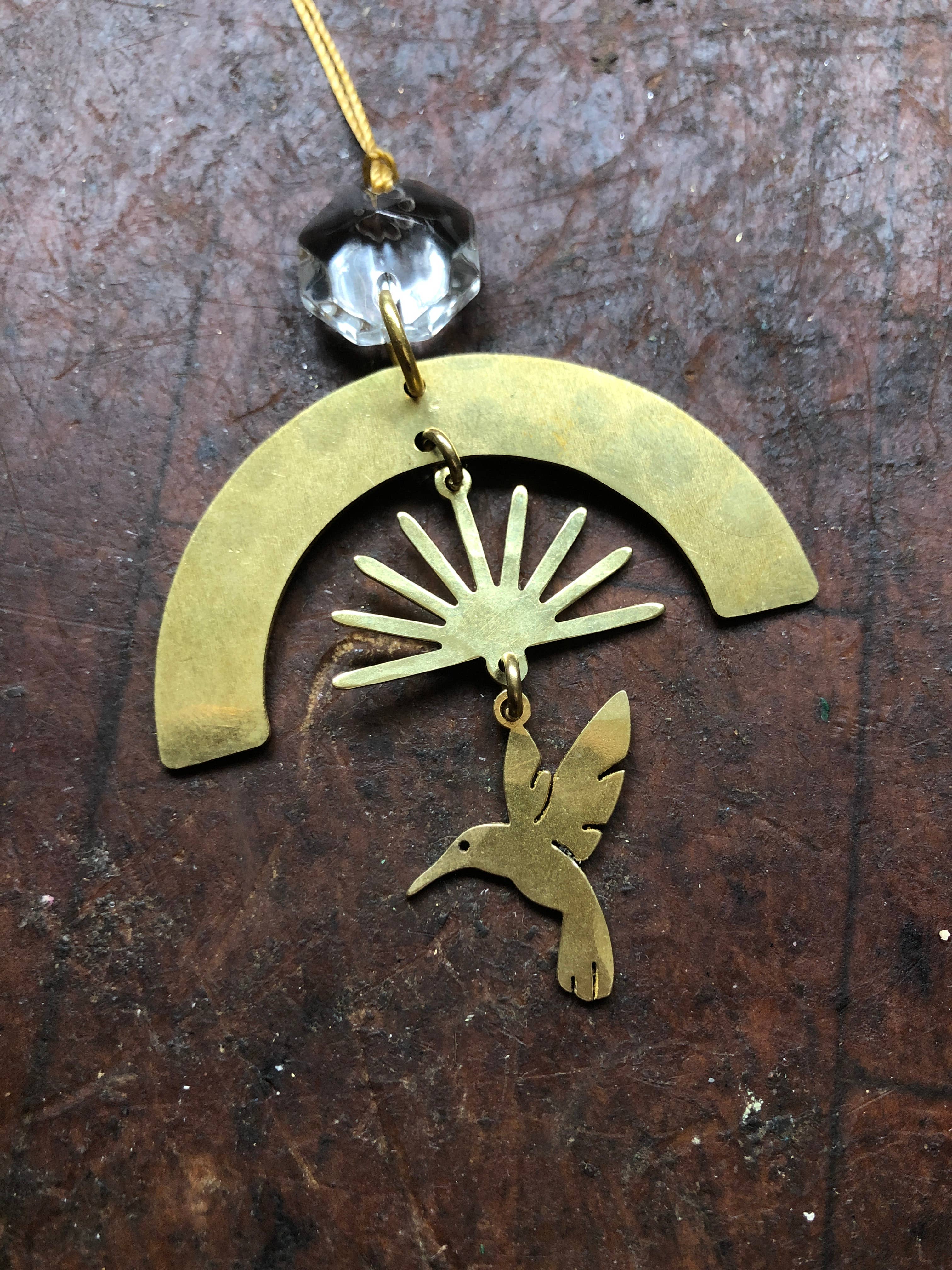 Vida + Luz - Wholesale Ornament - Hemelvaart Kolibrie Kerstornament | Gouden Bedel |1