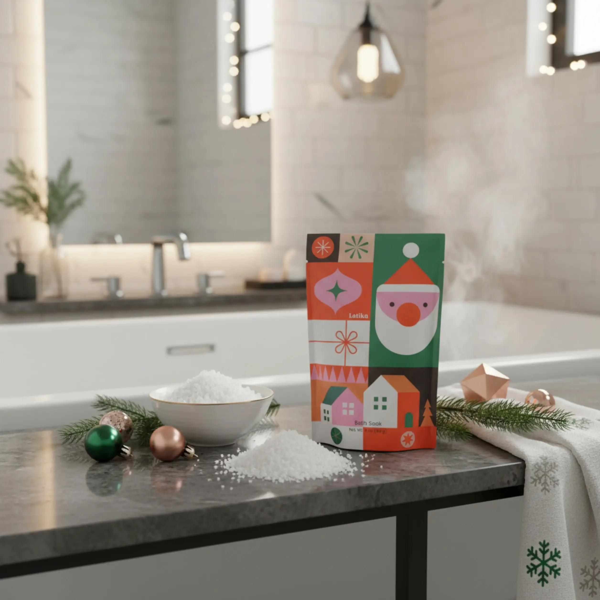 Latika Beauty - Wholesale Bath Soak/Milk - Geo Bath Soak - Christmas Geometric 🎅 Holiday Bath Soak 4