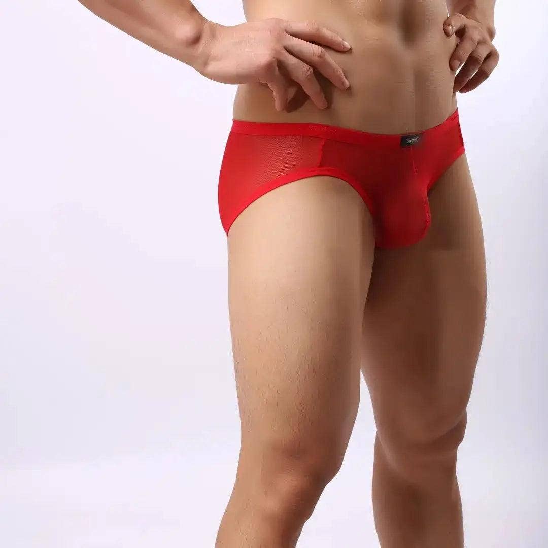 DomiGe - Vente Sous-vêtements – homme - Slips transparents pour hommes avec logo, ceinture élastique et pochette profilée, sous-vêtements masculins2