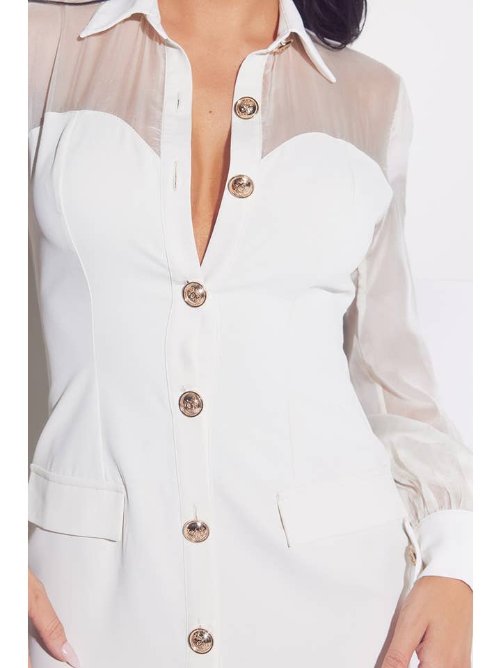 WFFS - Vente Robe – femme - Robe longue chic avec boutons sur le devant