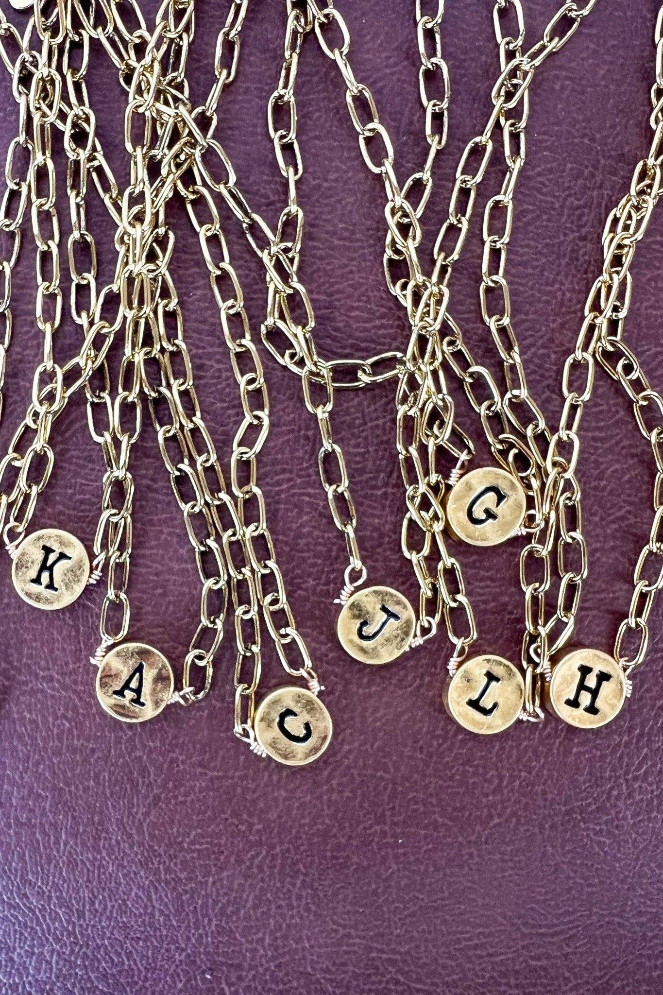 Dylan Designs - Wholesale Pendant/Charm Necklace - Circle Initial Pendant Necklace Gold3