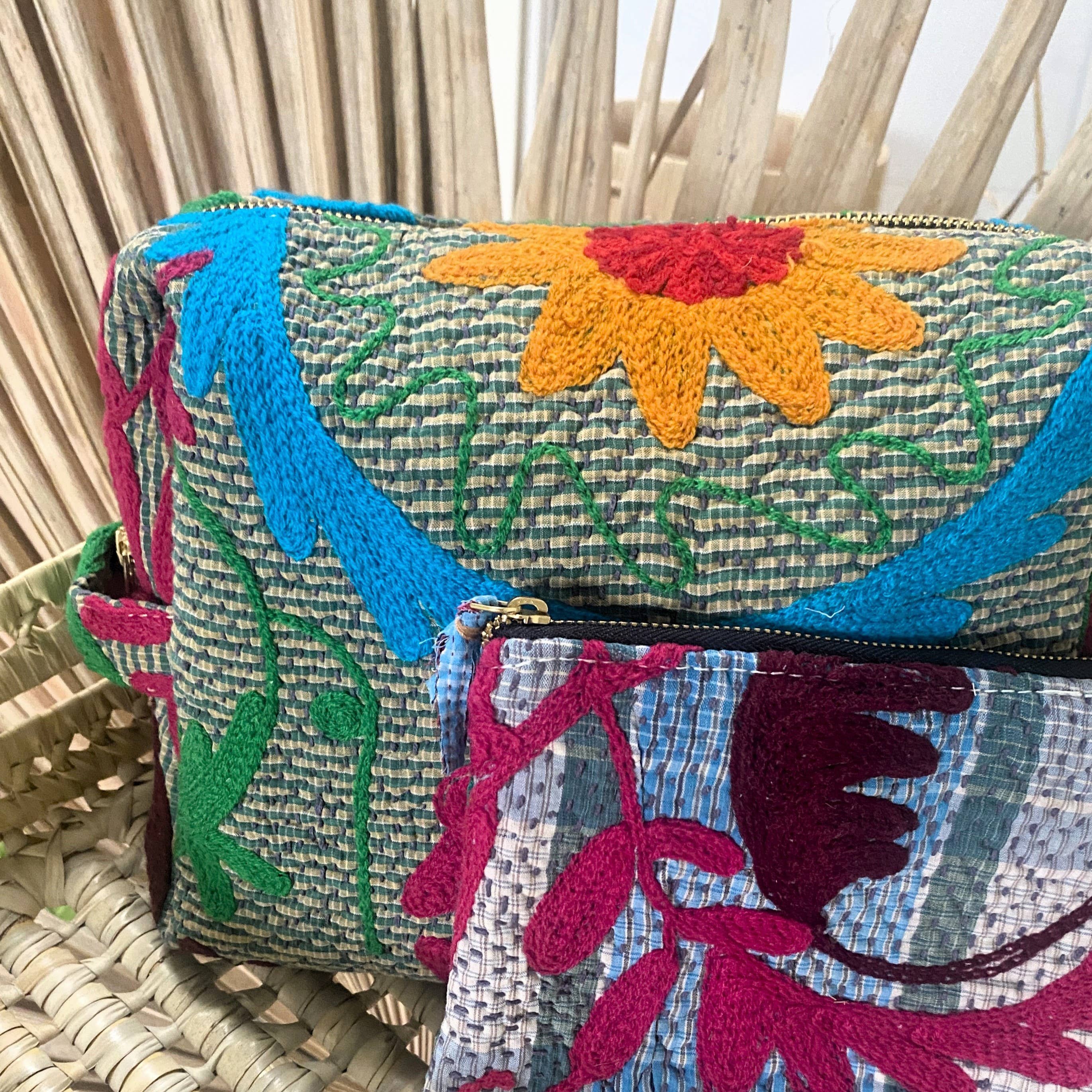 Maison Lilo - Wholesale Makeup/Cosmetic Bag - Ibiza vanity kit vintage kantha embroidered Suzani2
