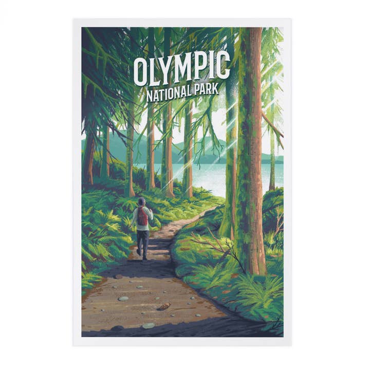 PREMIUM POSTCARDS Olympic National Park, Walk in the Woods for wholesale by Lantern Press