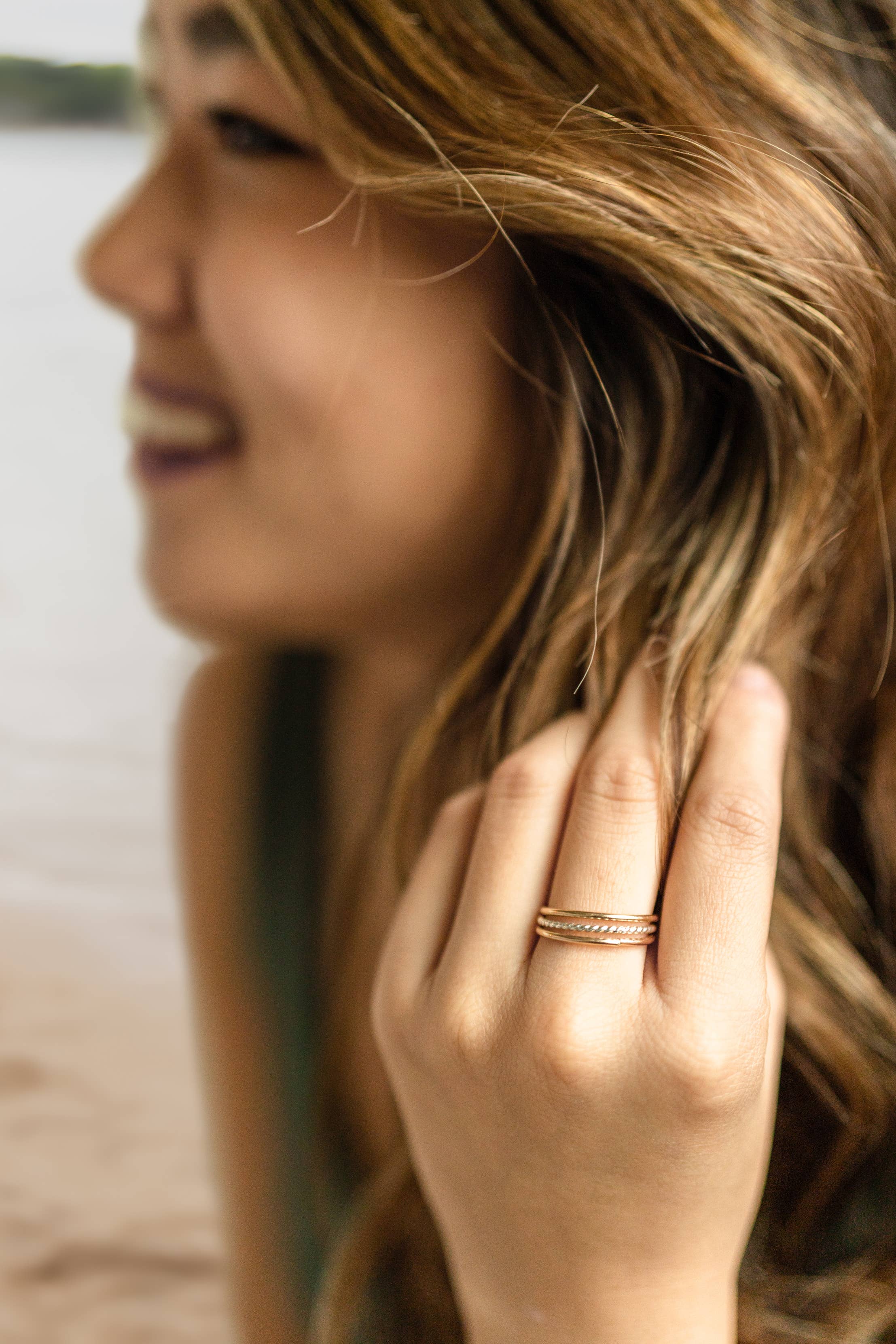 Sloane Jewelry Design - Vente Anneau/bague à empiler - Ensemble de bagues empilables en métal mélangé3