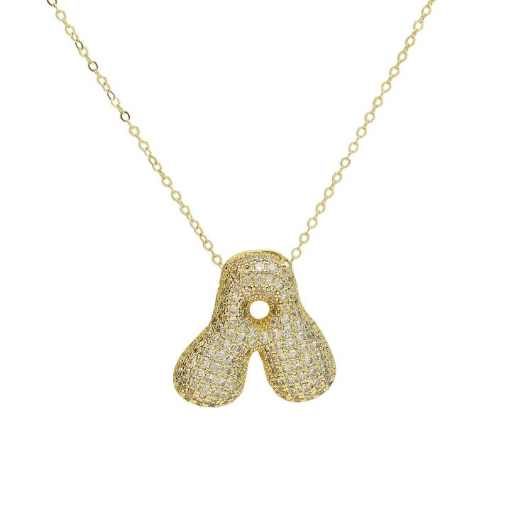 Savvy Bling - Vente Colliers à pendentif - Collier en or 18 carats Initial Waterdrop