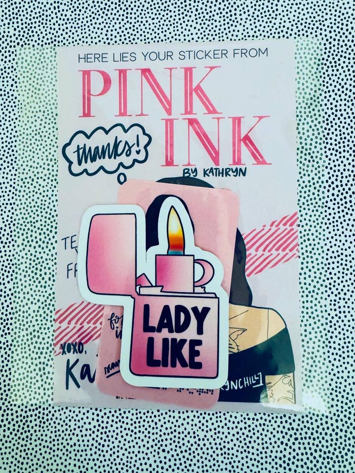 Autocollant pour briquet Lady Like Zippo pour la vente par Kathryn Chill Collective