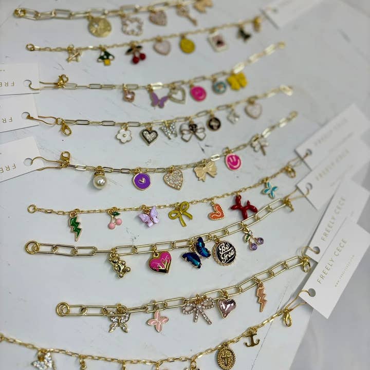 Freely Cece LLC - Wholesale Charm/Dangle Bracelet - Trendy Gold Everyday Charm Bracelet3