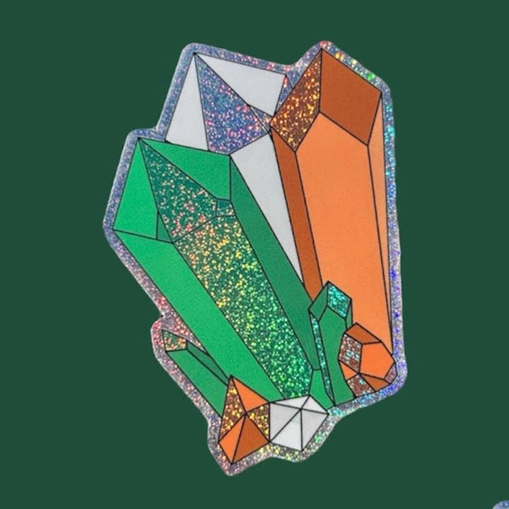 Autocollant en grappe de cristal aux couleurs du drapeau irlandais pour la vente par Riff Raff & Rince