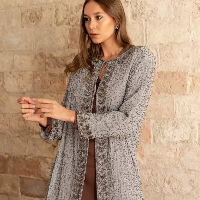 Kaftan Midi Juweel Grijs en Zilver voor wholesale door ACUS