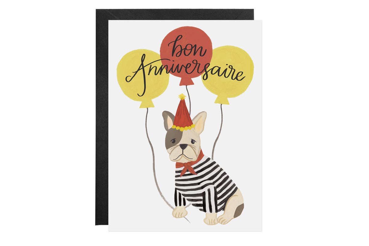 LoveLight Paper - Vente Cartes d'anniversaire - Frenchie Bon Anniversaire Carte Anniversaire0