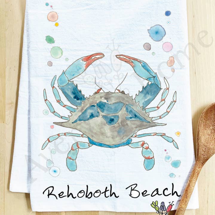 Avery's Home - Vente Torchons - Torchon côtier personnalisable "Blue Crab Ocean"31