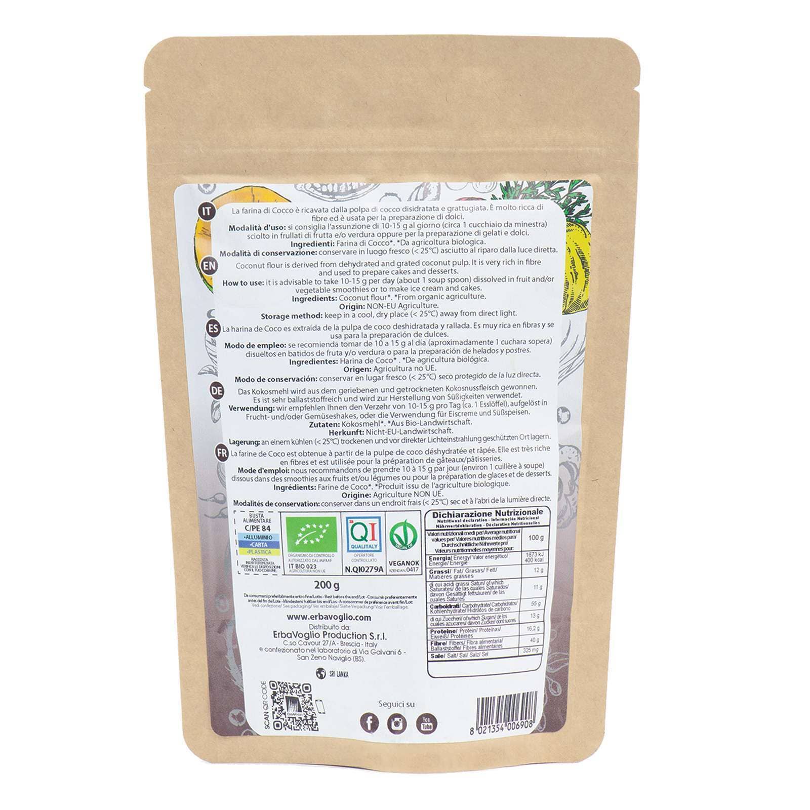 Erbavoglio - Wholesale Protein/Superfood Powder - Organic Coconut Flour1