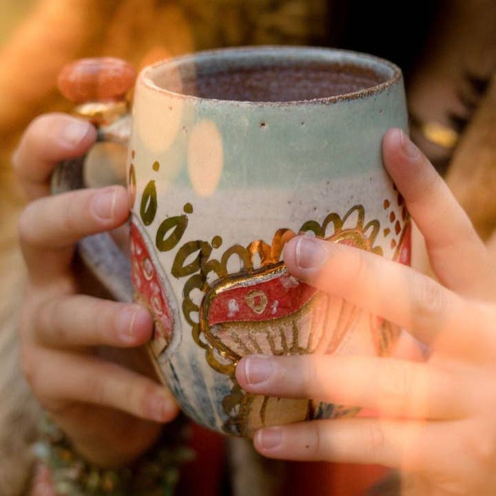 Carys Martin Ceramics - Wholesale Coffee Mug - Fairy Ring Crystal Cup with magic vibes0