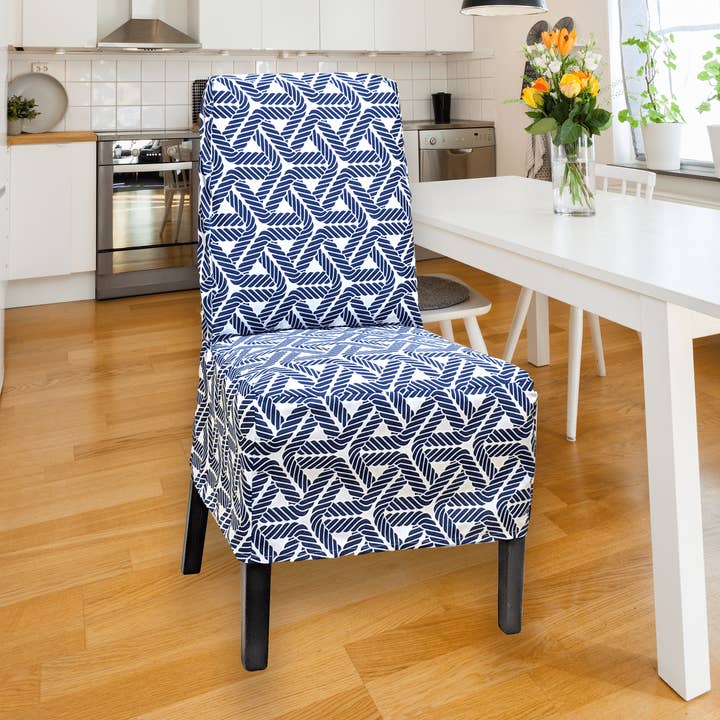 Rockin Cushions – Engroshandel Stol-/sofabetræk – UDSALG IKEA Bergmund Spisestolbetræk, Navy Rope