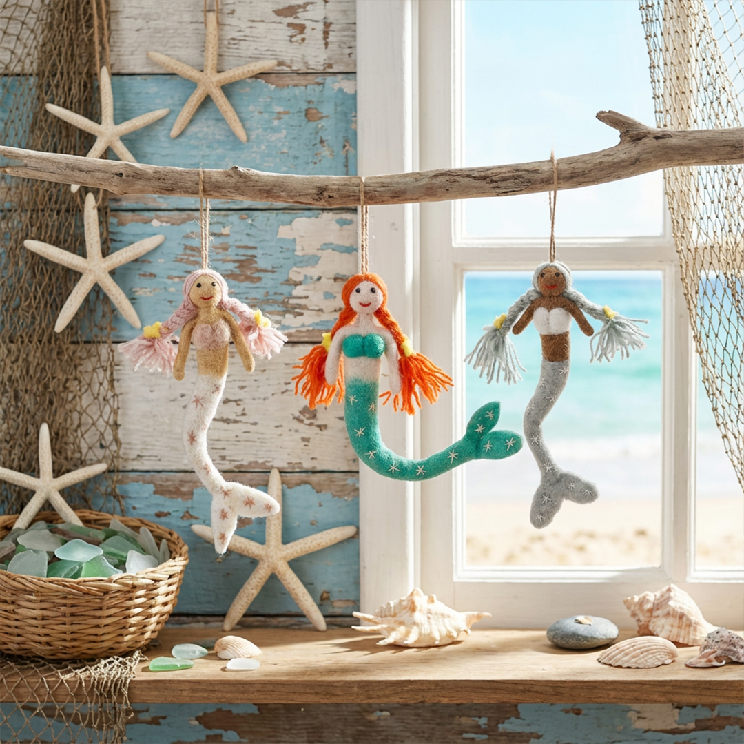 Felt So Good - Wholesale Ornament - Handmade Felt Magical Mermaids Hanging Decorations9