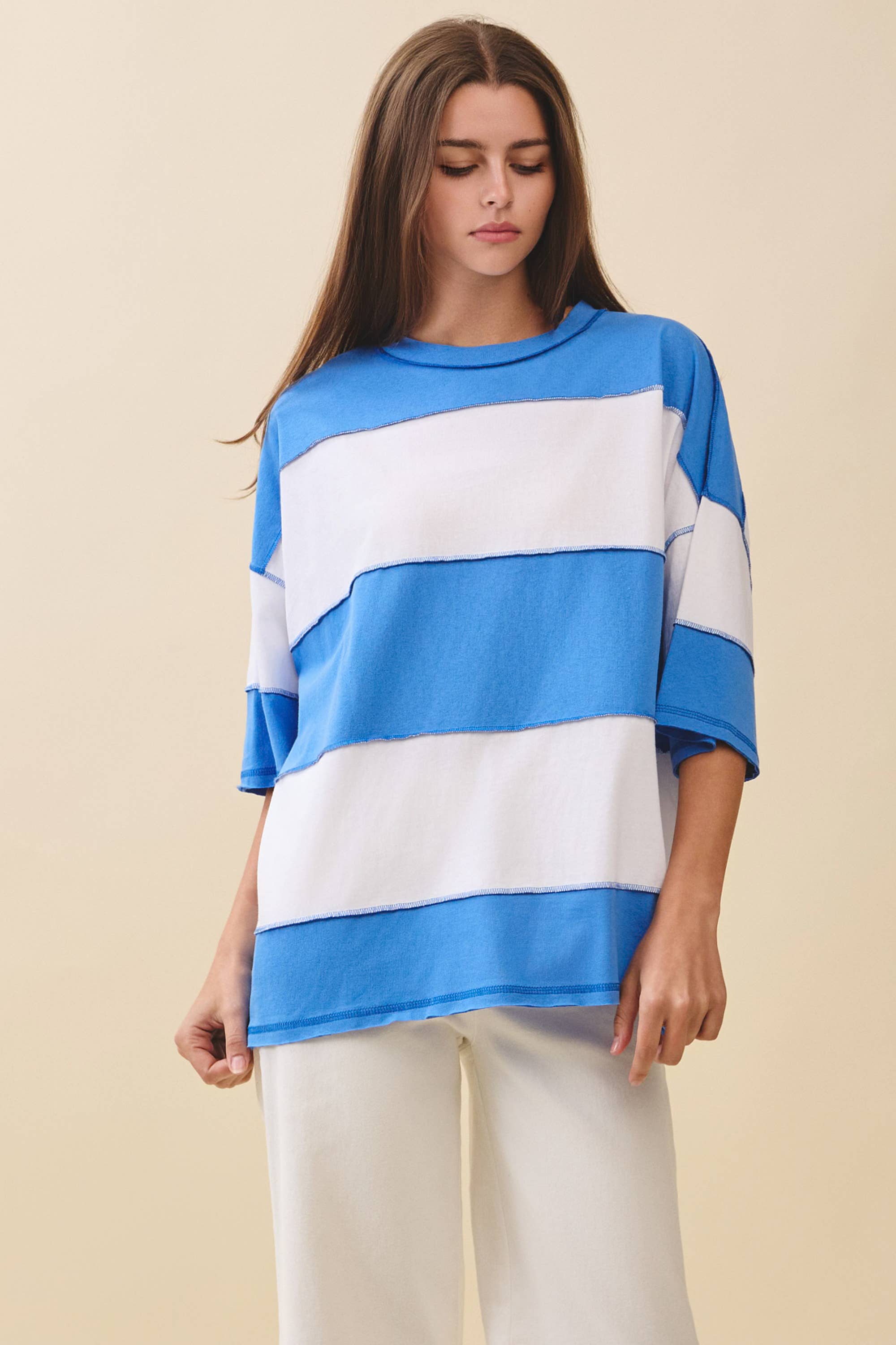 AEMI + CO - Wholesale Knit Top - Women's - 8417FN Polly Color Block Top66