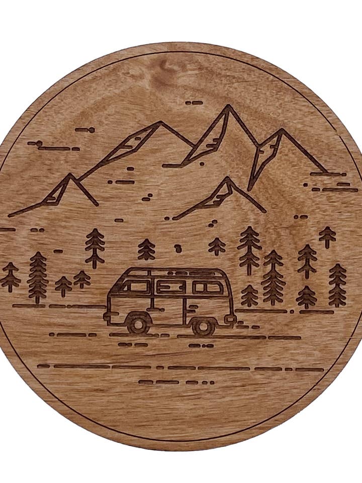 Porta-copos de madeira campista por atacado de Woodcutts Inc.