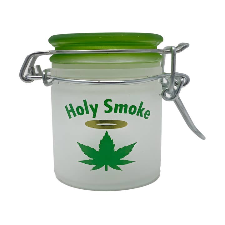 Mini bocal de rangement en verre hermétique – « Holy Smoke » | 45 ml pour la vente par Ted Miller Innovation