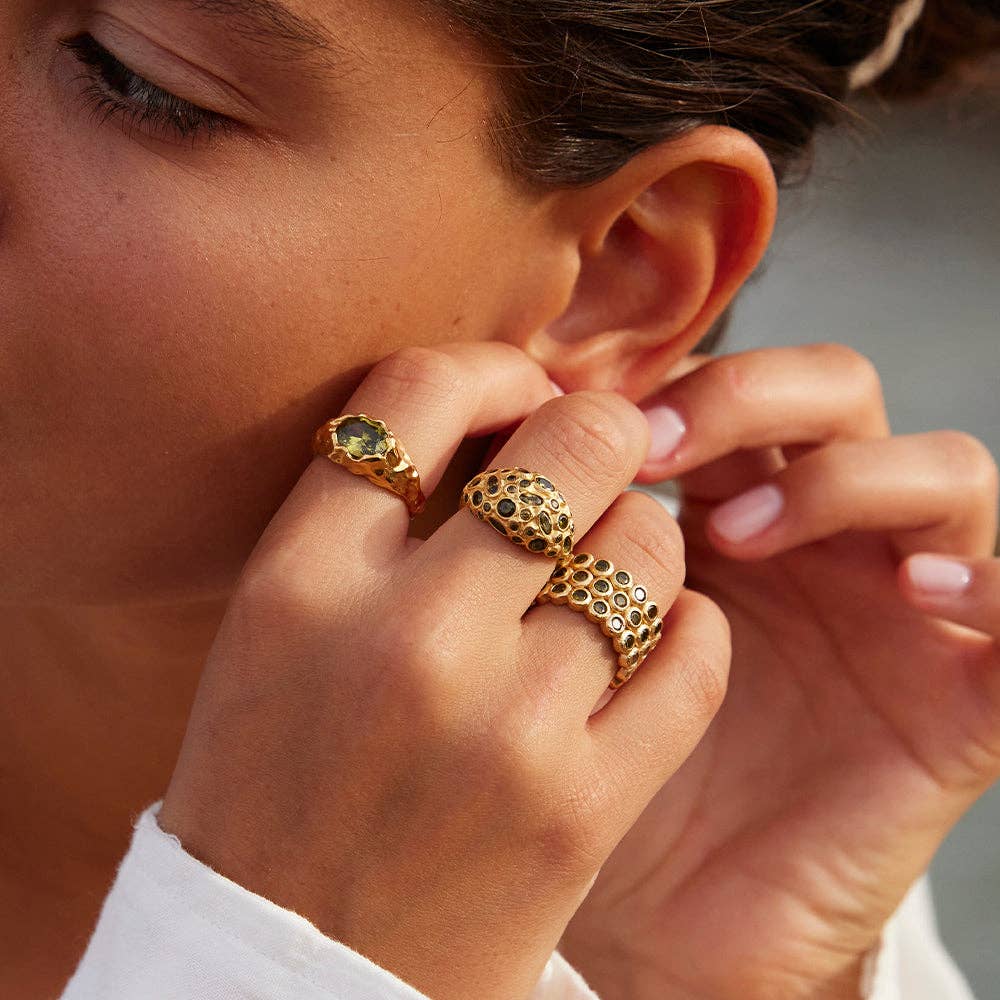 Agapée Jewelry - Wholesale Single Stone/Solitaire Ring - Maria Ring | Jewelry Gold Gift Waterproof2