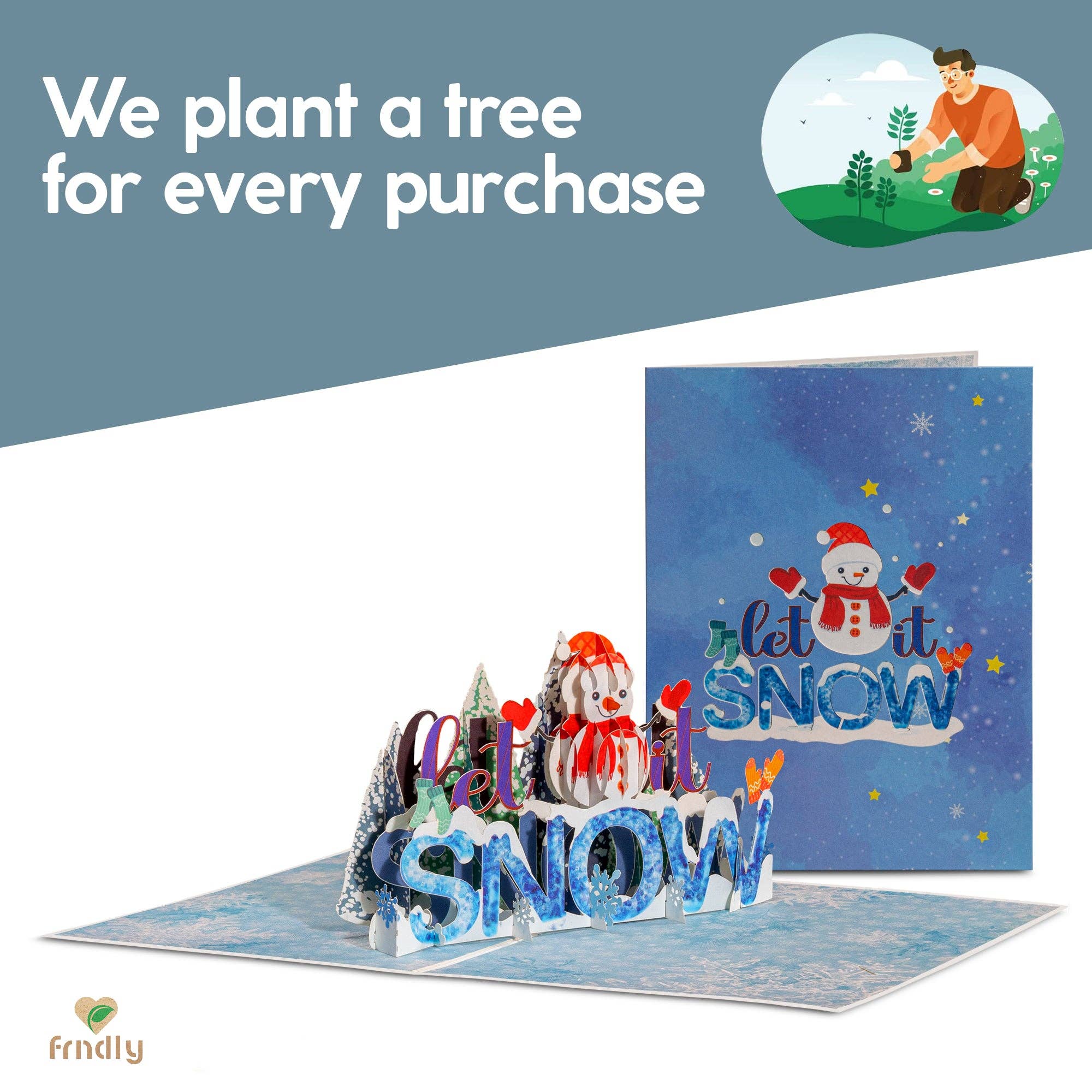 Paper Love - Wholesale Christmas Card - Let It Snow Pop Up Winter Card2
