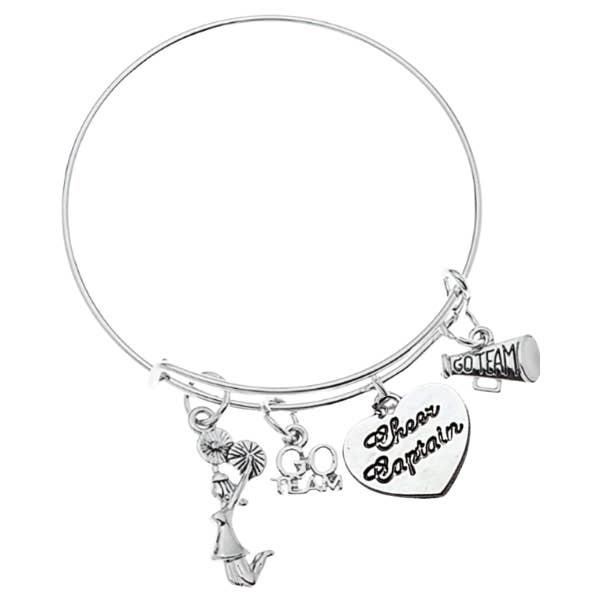 Bracciale rigido Cheer Captain Charm per la vendita all'ingrosso da parte di Sportybella