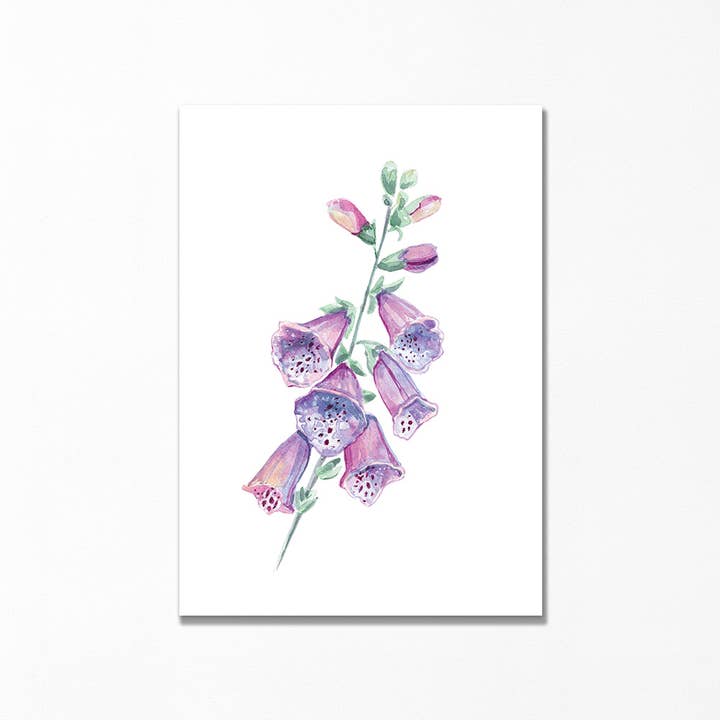 Foxgloves Botanical Card for wholesale by Katie Napoli