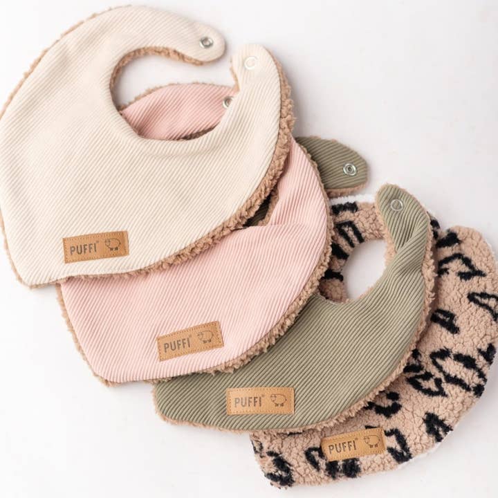 PUFFI - Wholesale Bib - Baby - Slinček kosmaten - Rutica OLIVNO ZELENA3