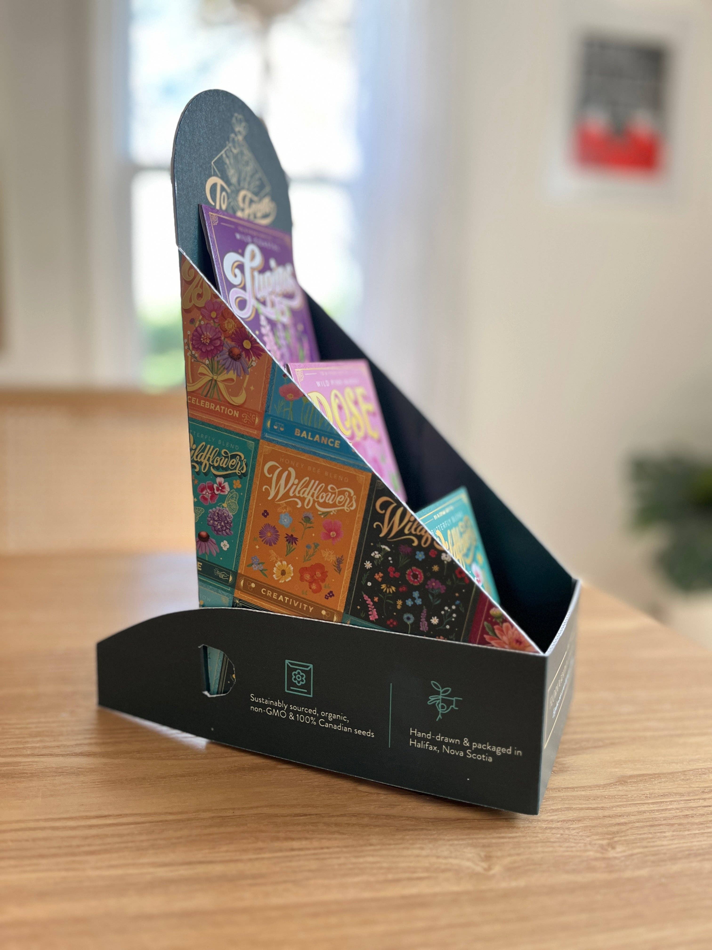 To & From Gift Co. - Wholesale Retailer Display - Home & Living - Floriography Seed Packet Small At-Cash Display (FULL)2