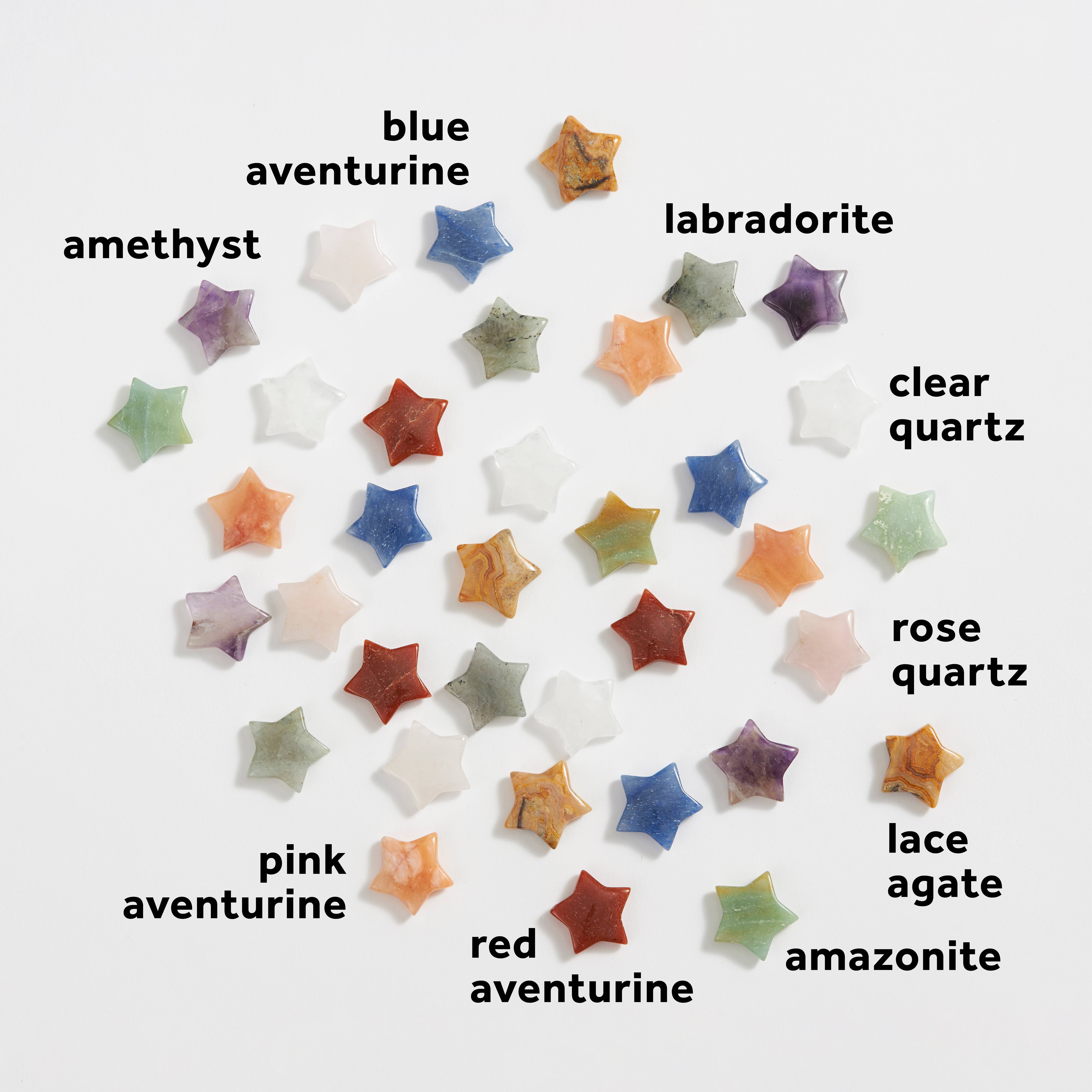 GeoCentral - Wholesale Spiritual Stone/Crystal - Assorted Carved Crystal Stars - 36 pcs ⭐6