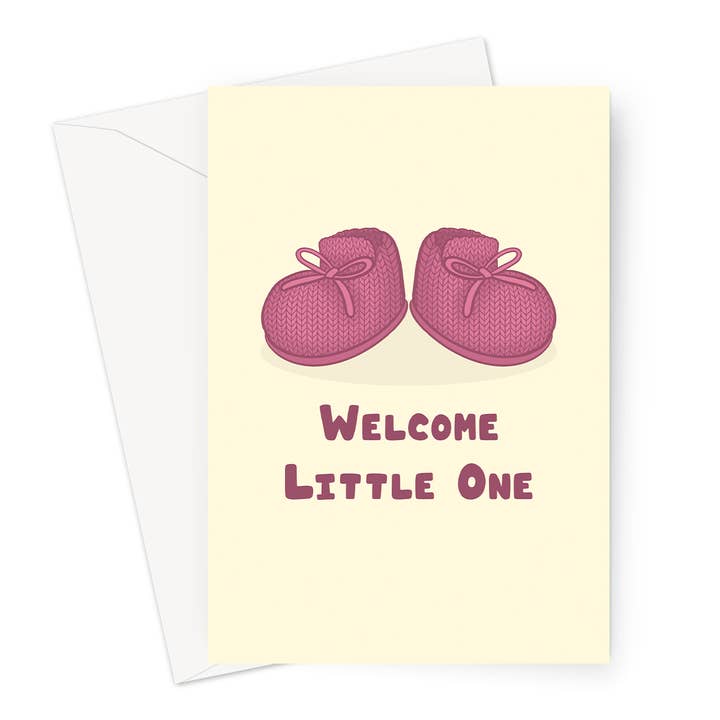 Welcome To The World | Baby Boots Girl | 7x5" Card for wholesale by Cupsie's Creations