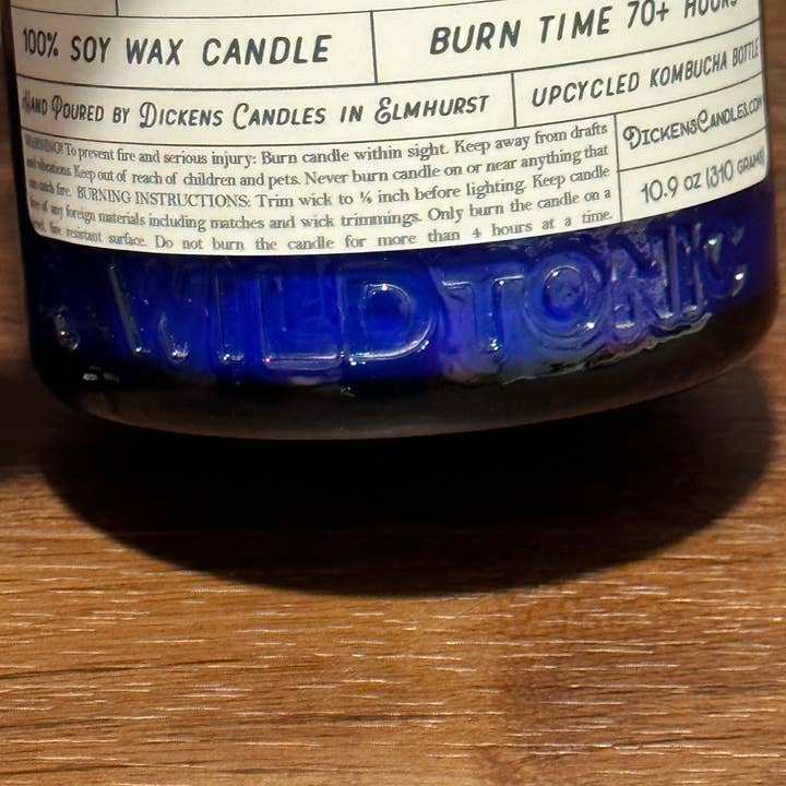 Dickens Candles - Wholesale Jar/filled candle - CUSTOM Zip Code Candle - Upcycled Large Cobalt Blue Bottle3