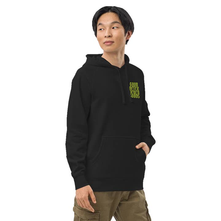 Black Face-Melting Jams Raglan Hoodie for wholesale on Faire2