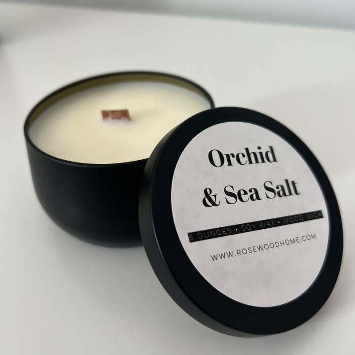 Rosewood Home - Wholesale Jar/Filled Candle - Orchid & Sea Salt Candle - 8oz