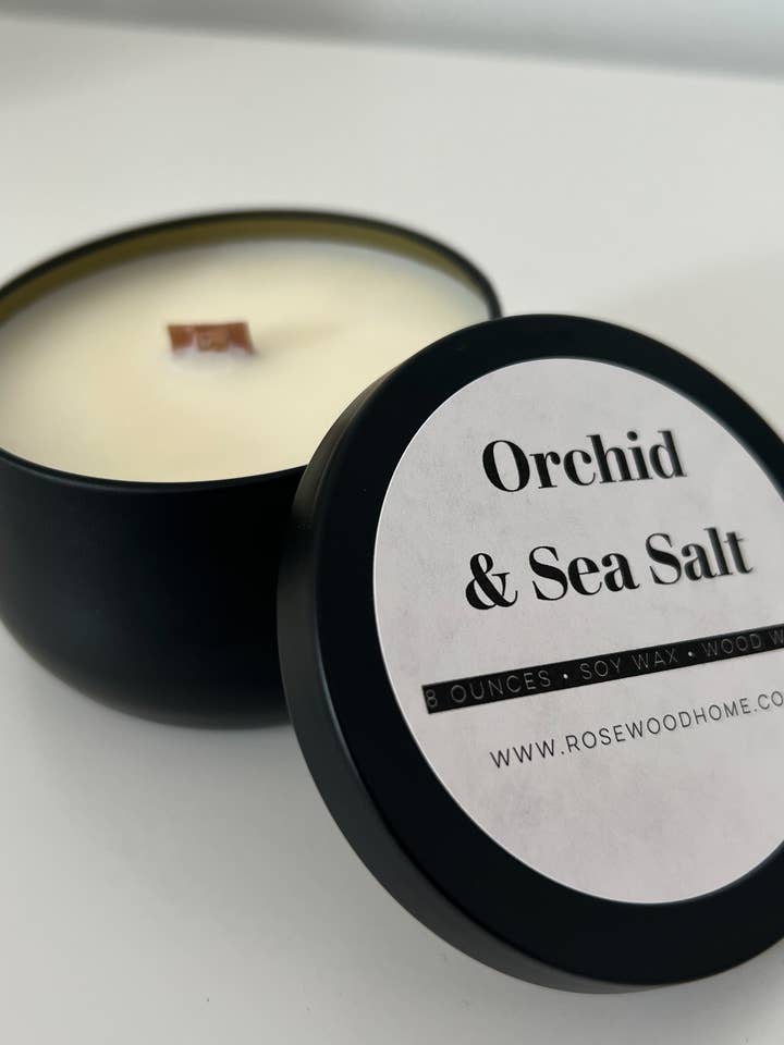 Orchid & Sea Salt Candle - 8oz for wholesale by Rosewood Home