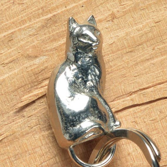 Kat nøglering, engelsk tin gaver til katteelskere for engroshandel hos Glover & Smith