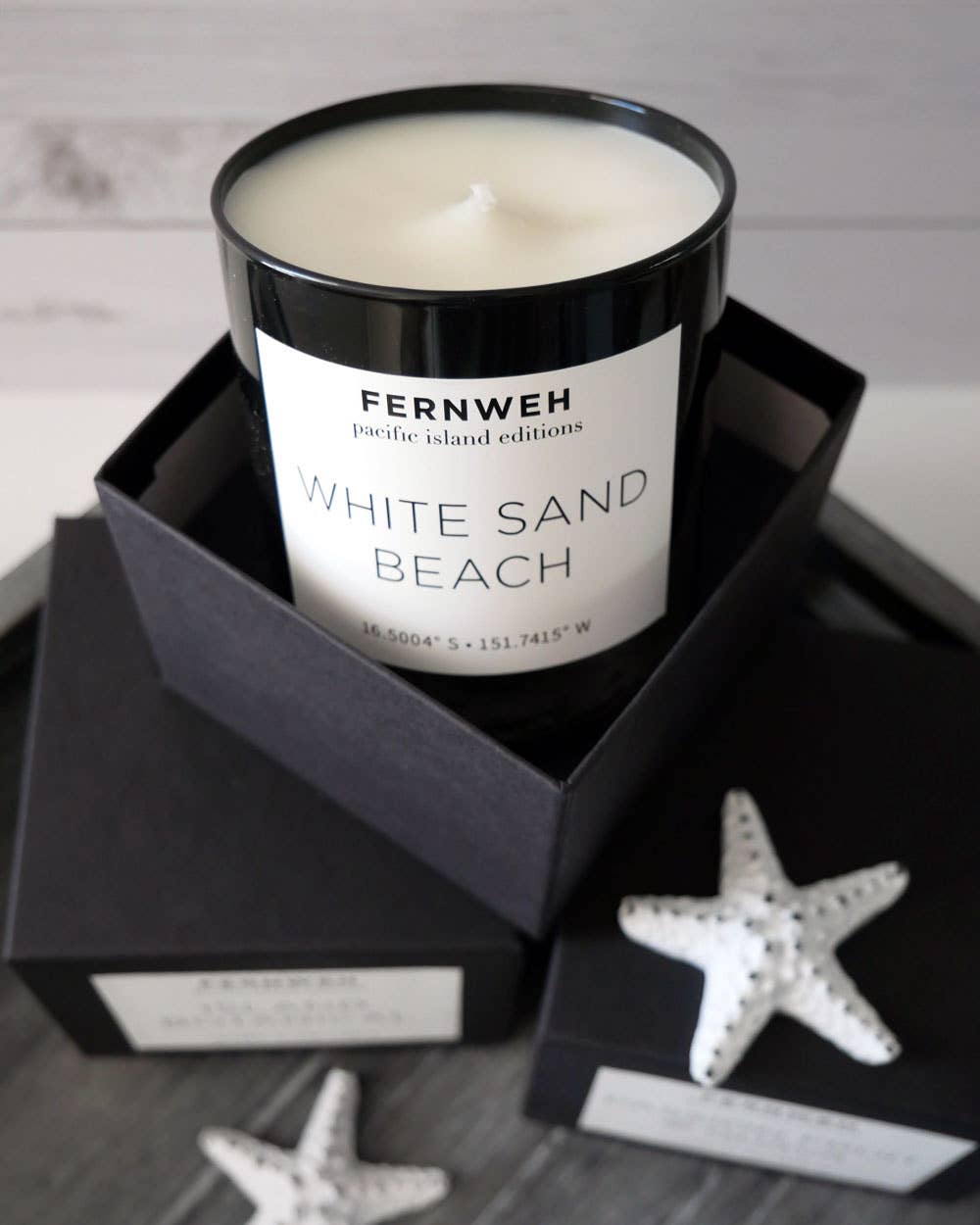 Fernweh Editions - Wholesale Jar/Filled Candle - White Sand Beach Scented Soy Luxury Candle - 11oz Glass3