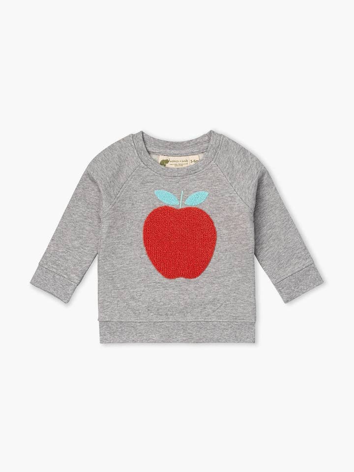 Sudadera bordada con cuello redondo_Apple Orchard para venta al por mayor de Monica + Andy
