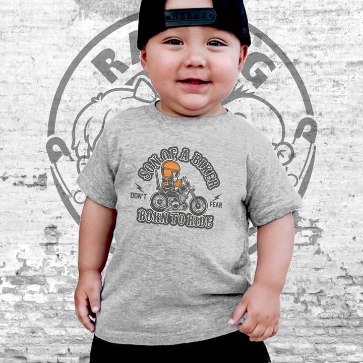 Son of a Biker Short Sleeve Toddler T-Shirt for wholesale by Raging Rascals