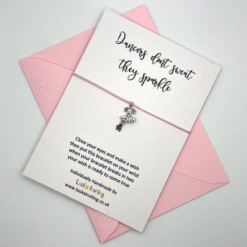 Dance Wish Bracelet. Dancers Don't Sweat They Sparkle for wholesale by Looks Inviting
