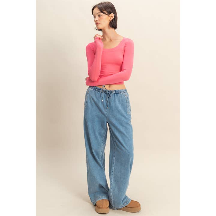 HYFVE - Wholesale Shirt - Women's - Cropped Scoop Neck Long Sleeve Top9