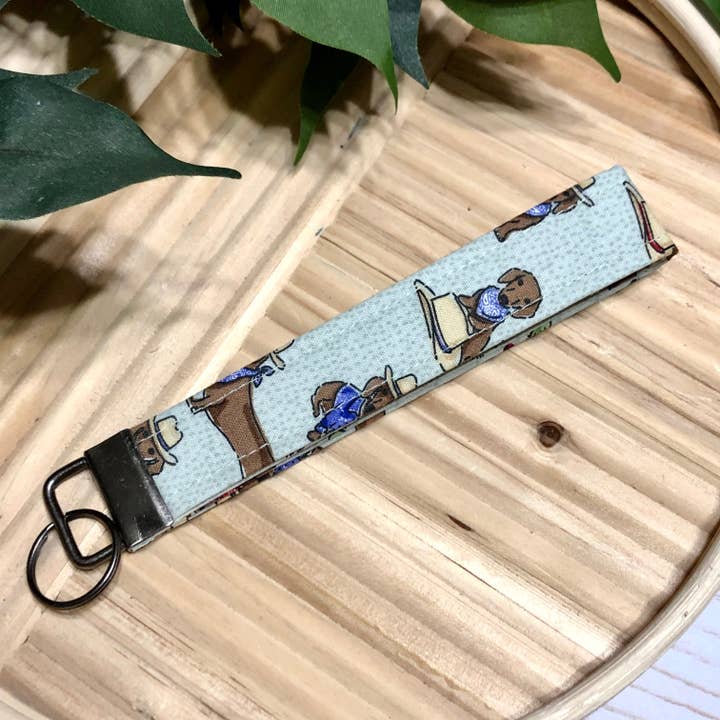 Western Weenies Print Fabric Wristlet nøglering, nøglering for engroshandel hos MDStickerShop